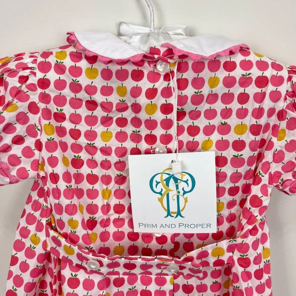 Prim & Proper Girls Collared Apple Dress 18 Months NWT - Picture 7 of 8